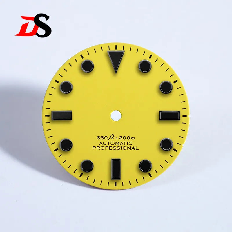 28.5mm Dial YM Matte SUB Black Lume for NH35 Movement Skx007 Custom Logo No Date
