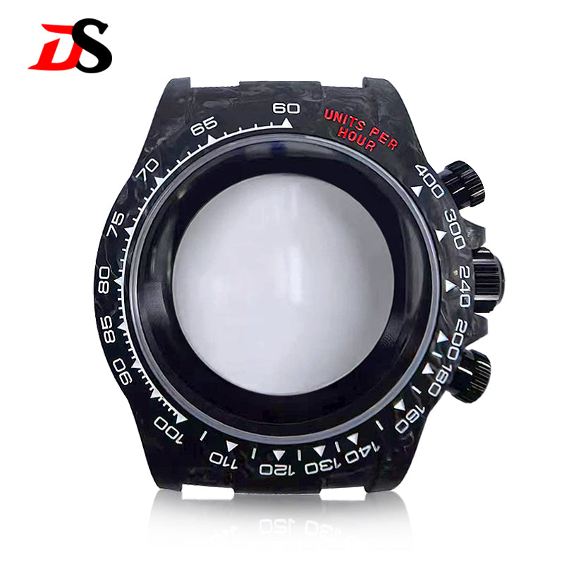 38mm Carbon Fiber Case Carbon Fiber Bezel Sapphire Glass Multi-function Case 3ATM Fit VK63/4130 Movement