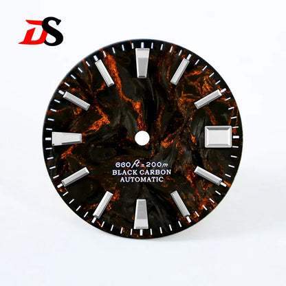 28.5mm Dial Lava Carbon Fiber Blue Lume for NH35 NH38 Movement