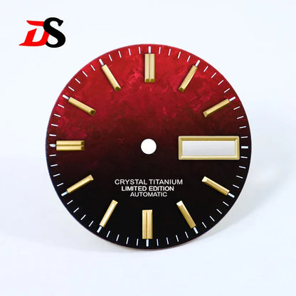 Ice Crystal Titanium Dial 28.5mm DAY DATE No Lume NH35 NH36 Movement
