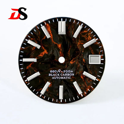 Lava Orange Red Carbon Fiber Blue Lume NH35 NH38 Movement 28.5mm