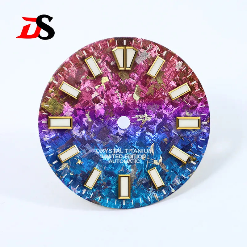 28.5mm Ice Crystal Titanium Dial Blue Lume NH35 Movement