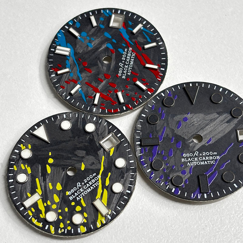Colorful Graffiti Carbon Fiber Dial Date SUB Blue Lume