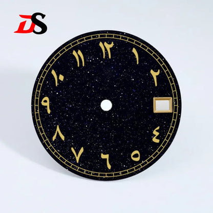 Arab Black Starry Sky Black Sandstone 28.5mm Dial NH35NH38 Movement