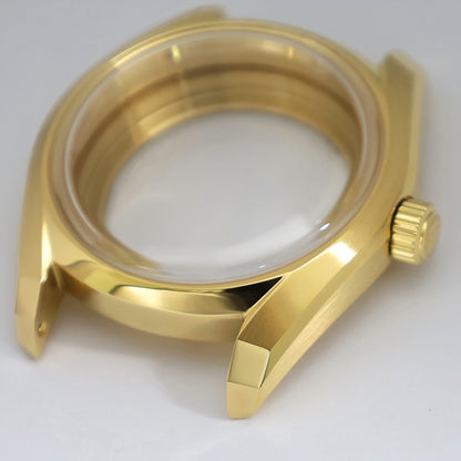 38mm gold Case Bracelet Set Stainless Steel 62GS Sapphire Glass AR Coating High-quality for NH34NH35NH38 Movement