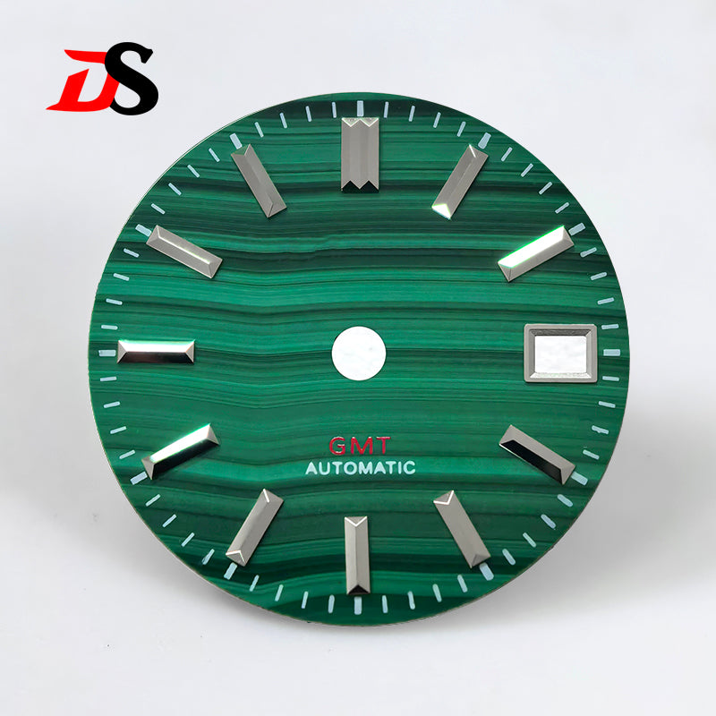28.5mm Dial Natural Malachite No Lume Stone Dial NH34 Movement