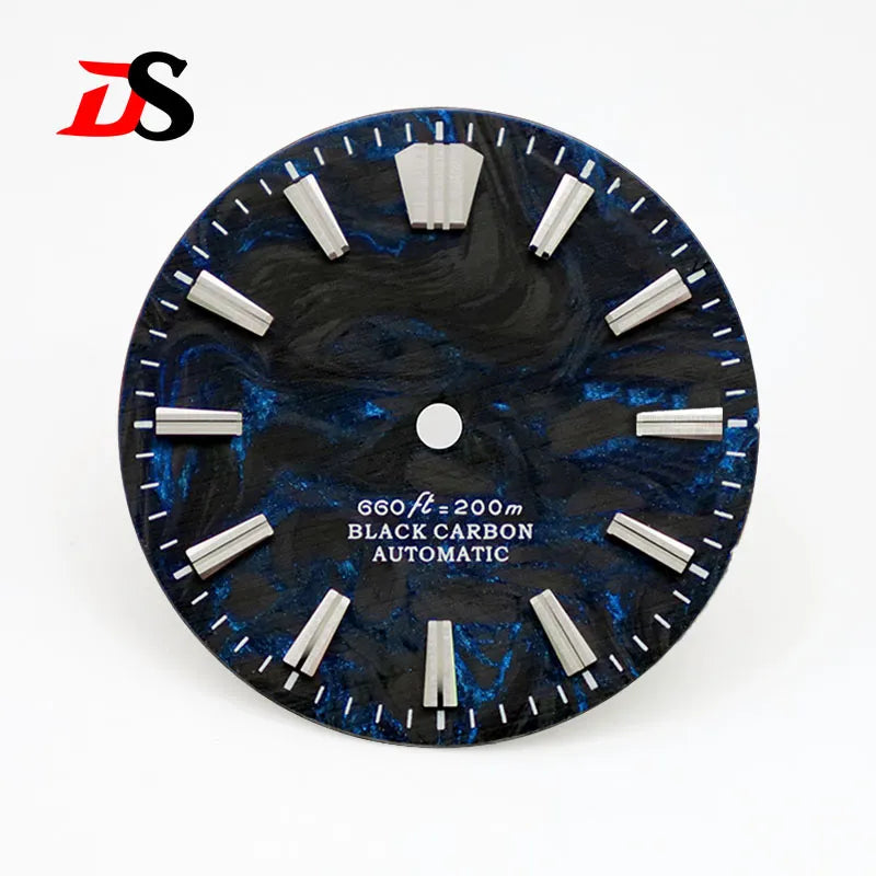 28.5MM Lava Carbon Fiber Dial No Lume Rich Color for NH35NH36 Movement No Date/3o'clock Date