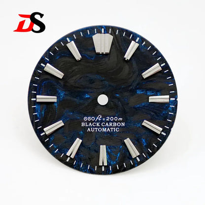 28.5MM Lava Carbon Fiber Dial No Lume Rich Color for NH35NH36 Movement No Date/3o'clock Date