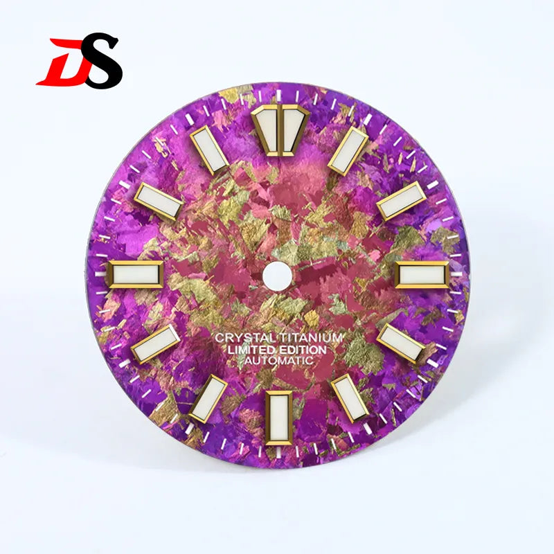 28.5mm Ice Crystal Titanium Dial Blue Lume NH35 Movement