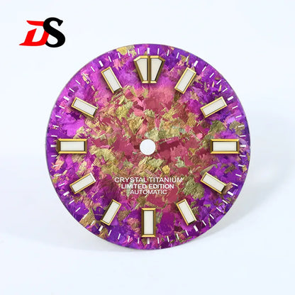 28.5mm Ice Crystal Titanium Dial Blue Lume NH35 Movement
