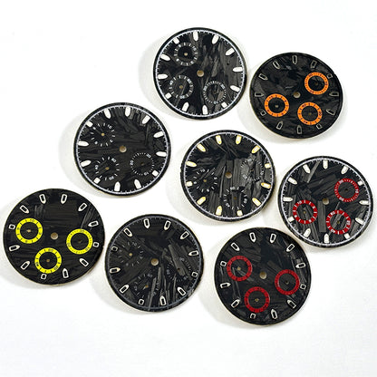 Carbon Fiber Dial Blue Lume for VK63 Movement Black Lume 29.5mm Dial