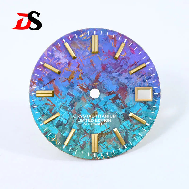 28.5mm Dial Crystal Titanium Text Dial Chaotic Texture No Lume NH35 Movement
