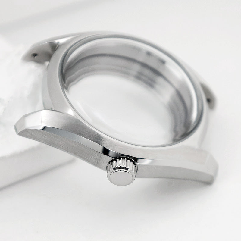 38mm 62GS Case Classic Bubble Dome Glass AR Fit NH34 NH38 28.5mm Dial Steel Screw Crown 10ATM