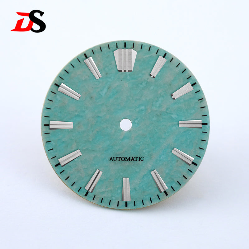 NH35 Dial Tianhe Jade 28.5mm Black Tick Mark NH38 Movement Stone Dial No Date/ Date Blue Lume/no Lume