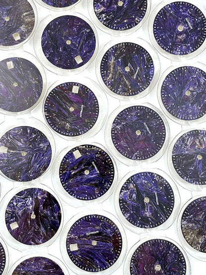 28.5mm Dial Purple Dragon Crystal Natural Purple Stone No Lume NH38 Movement 3 O'clock Date/No Date