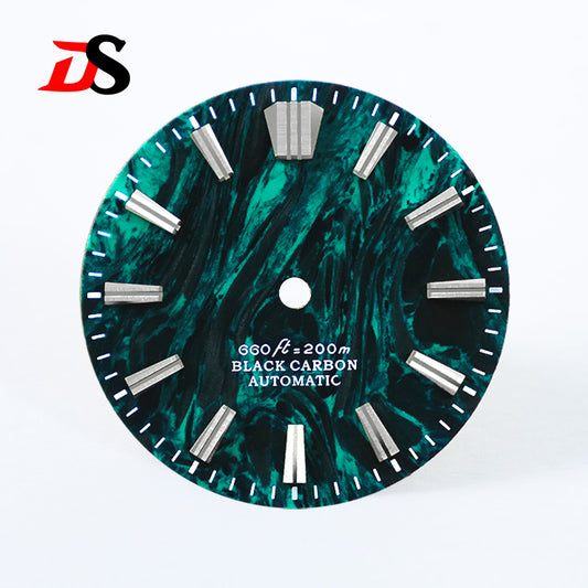 Cyan Lava Carbon Fiber No Lume NH35 NH38 Movement 28.5mm