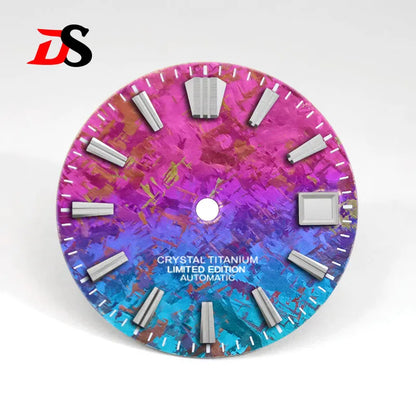 28.5mm Dial Crystal Titanium Text Dial GS MOD Chaotic Texture No Lume NH35 Movement