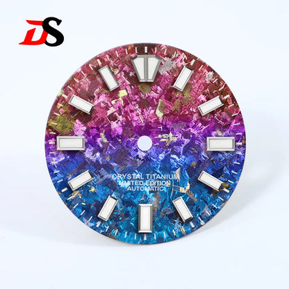 28.5mm Ice Crystal Titanium Dial Blue Lume NH35 Movement
