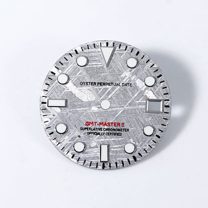 28.5mm Natural Gray GMT Meteorite Dial BGW9 C3 Lume NH34 Movement