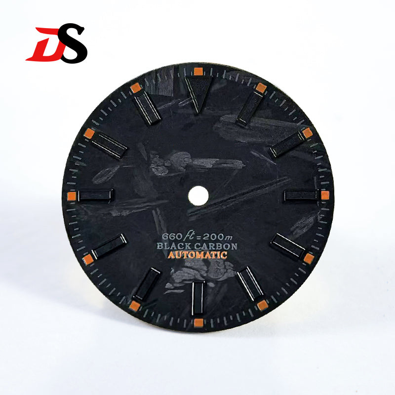 28.5mm Carbon Fiber YM Dial Black Index Black Lume Fit NH35 Movement