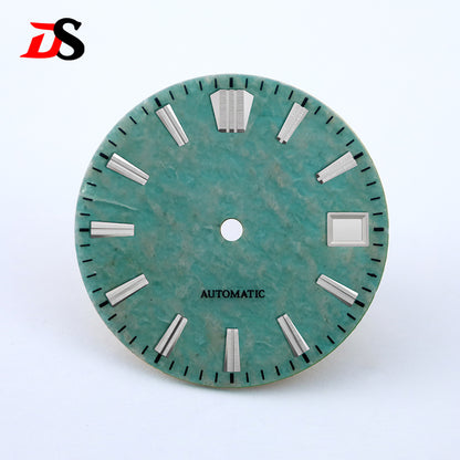 NH35 Dial Tianhe Jade 28.5mm Black Tick Mark NH38 Movement Stone Dial No Date/ Date Blue Lume/no Lume