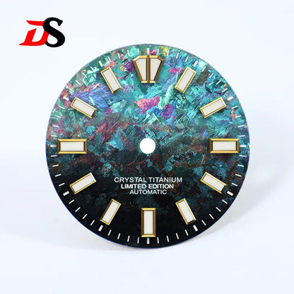 28.5mm Ice Crystal Titanium Dial Blue Lume NH35 Movement