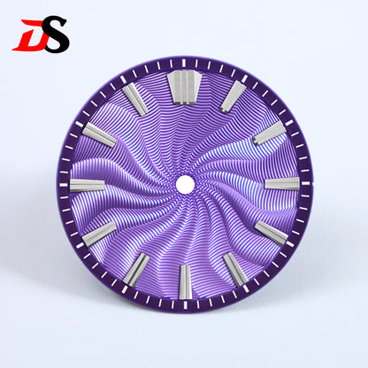 Guilloche 28.5mm  Dial GS MOD Silver Index No Lume Sterile NH35NH34NH38 Movement 3 O'clock /6O'clock /no Date