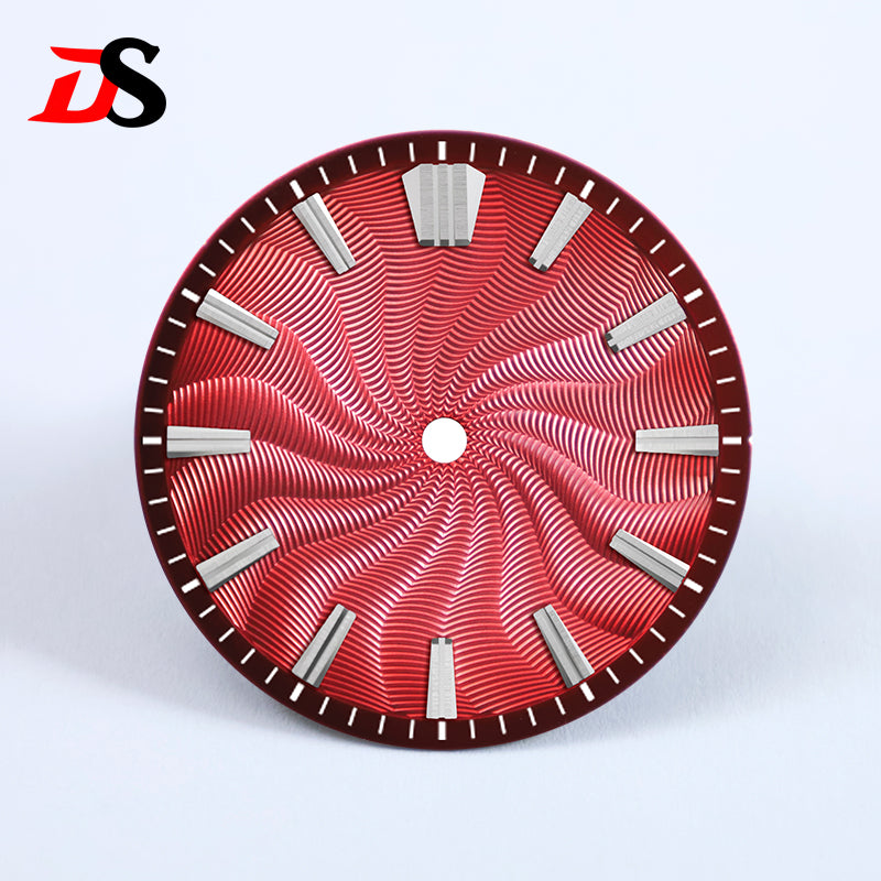 Guilloche 28.5mm  Dial GS MOD Silver Index No Lume Sterile NH35NH34NH38 Movement 3 O'clock /6O'clock /no Date