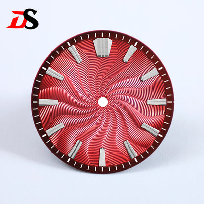 Guilloche 28.5mm  Dial GS MOD Silver Index No Lume Sterile NH35NH34NH38 Movement 3 O'clock /6O'clock /no Date