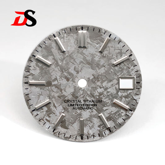 Ice Crystal Titanium Text Dial Chaotic Texture 28.5mm Dial No Lume NH35 Movement