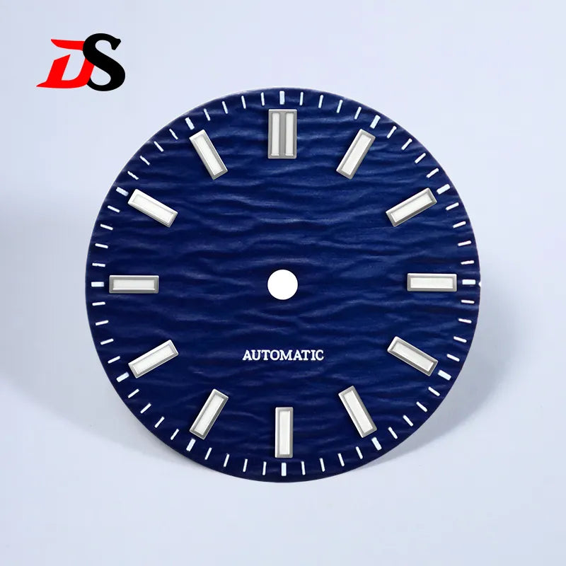28.5mm Dial Gradient Wave Pattern Dial Blue Lume Date for NH35/NH38 Movement