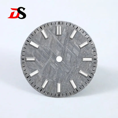 Natural 28.5mm Grey Meteorite Dial No Lume NH35 NH38 Movement No Date Dial