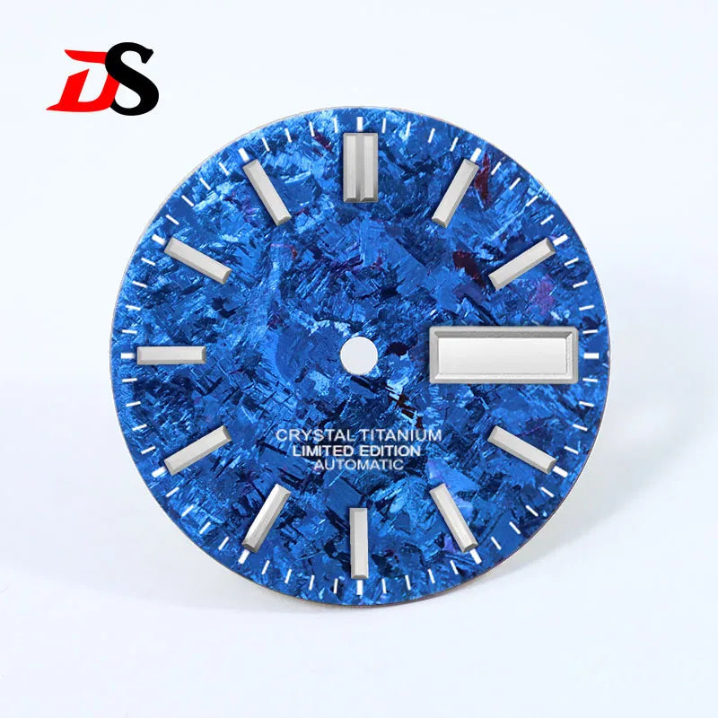 28.5mm Ice Crystal Titanium Dial No Lume for NH35 NH36 Movement Day Date