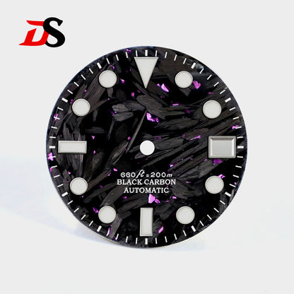 Carbon Fiber Dial YM Index BGW9 C3 Lume Fit NH35 Movement 28.5mm