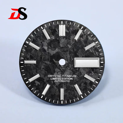 28.5mm Ice Crystal Titanium Dial No Lume for NH35 NH36 Movement Day Date