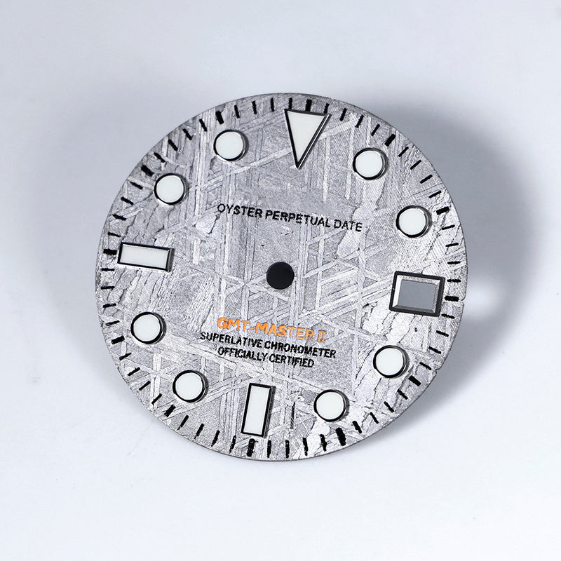 28.5mm Natural Gray GMT Meteorite Dial BGW9 C3 Lume NH34 Movement