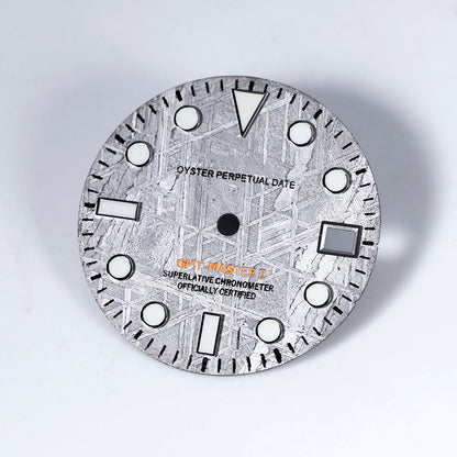 28.5mm Natural Gray GMT Meteorite Dial BGW9 C3 Lume NH34 Movement