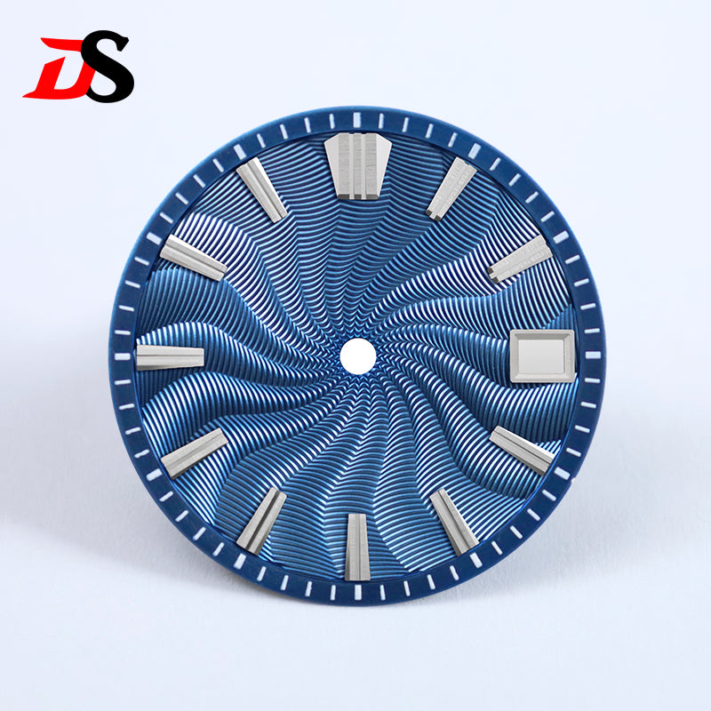 Guilloche 28.5mm  Dial GS MOD Silver Index No Lume Sterile NH35NH34NH38 Movement 3 O'clock /6O'clock /no Date