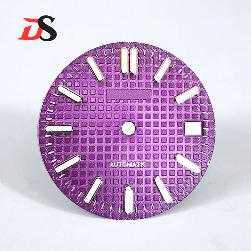 28.5mm Dial Waffle Checkered Dial Blue Lume NH35NH36 Movement