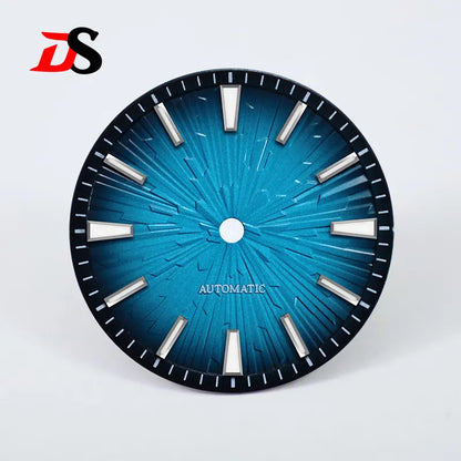 Gradient Wood Grain 28.5mm Dial Blue Lume for NH35/NH38 Movement 3 O'clock Date/no Date
