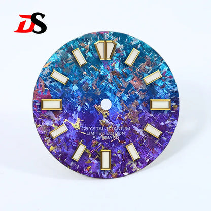 28.5mm Ice Crystal Titanium Dial Blue Lume NH35 Movement