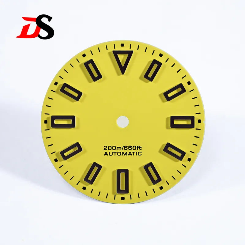 28.5mm Matte Dial Hollow Index Dark Green Lume SKX007 for NH36 Movement 3 O'clock date/No Date Window