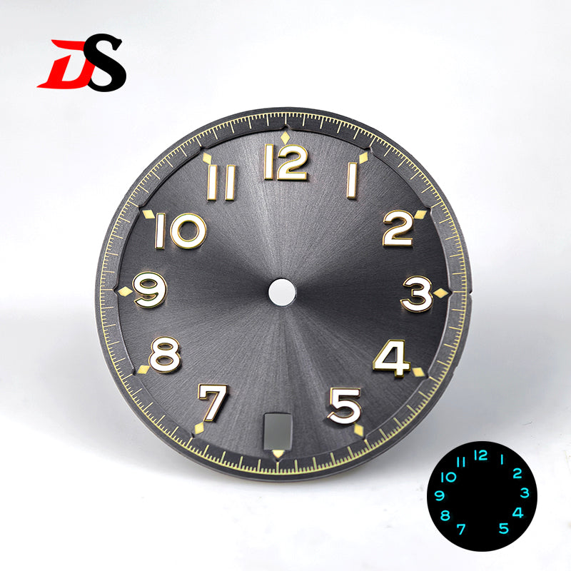 In Stock-No Text Foregoer Dial Blue Lume 28.5mm Number NH35 Dial