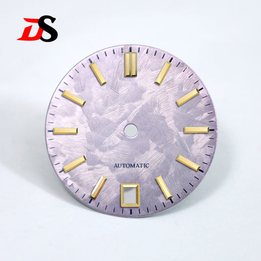 6 O'clock Date Shunbun Dial NH35 GS No Lume Sakura Purple Pink 28.5mm for SKX007 S Mod