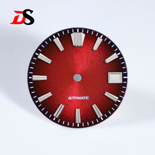 Red Sunburst GS No Lume Invisible Textured Dial NH35 28.5mm