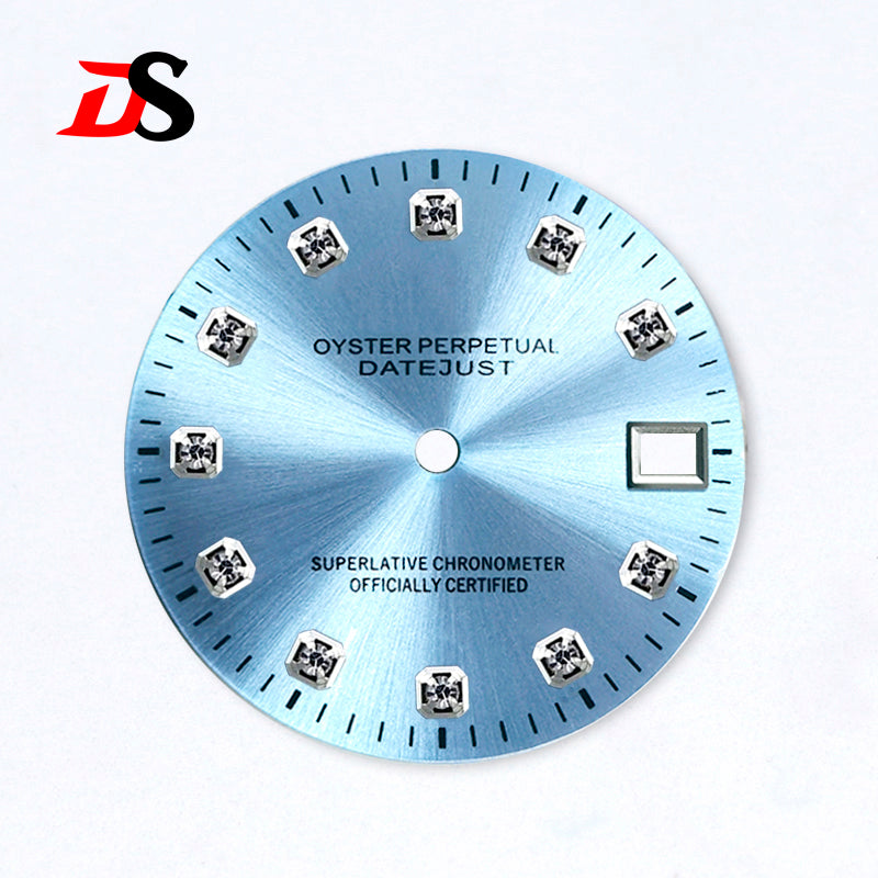 Diamond Index Dial Sunburst Ice Blue NH35 No Lume Digital Minute Marker