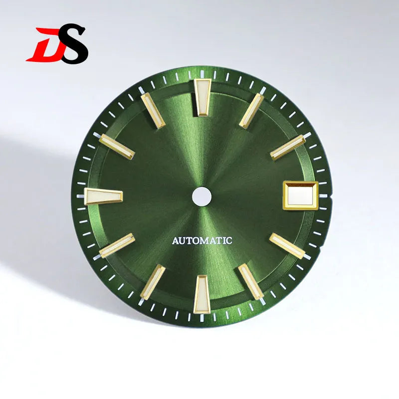 28.5mm Sunburst Dial Blue Lume NH35 Movement 3 O 'clock