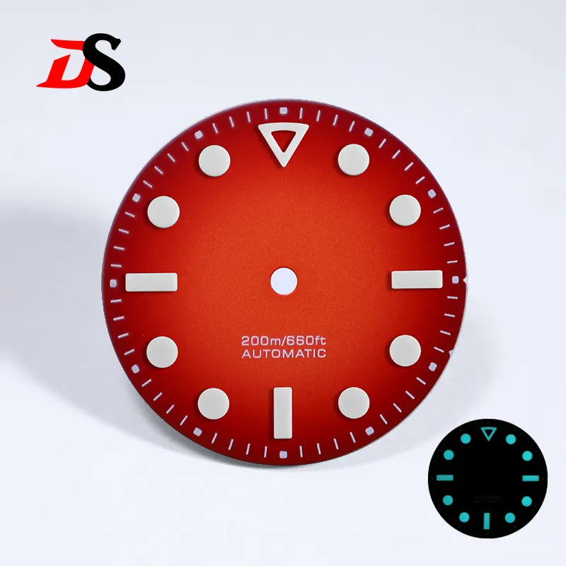 Matte Dial Hollow Index 28.5mm Dial blue Lume for NH35 ETA2824/MIYOTA 9015 Movement No Date