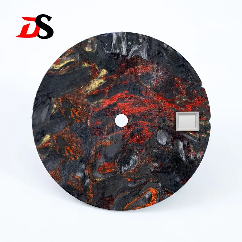 28.5mm Carbon Fiber Dial Rich Color Lava Texture Blank Surface NH35NH38 Movement Date