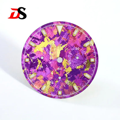 29.5mm Ice Crystal Titanium Dial for 4130 Movement Blue Lume Watch Accessories